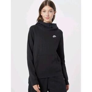 Nike Hoodie Womens XL Funnel Neck Club Pullover Fleece Sweatshirt 926997-010